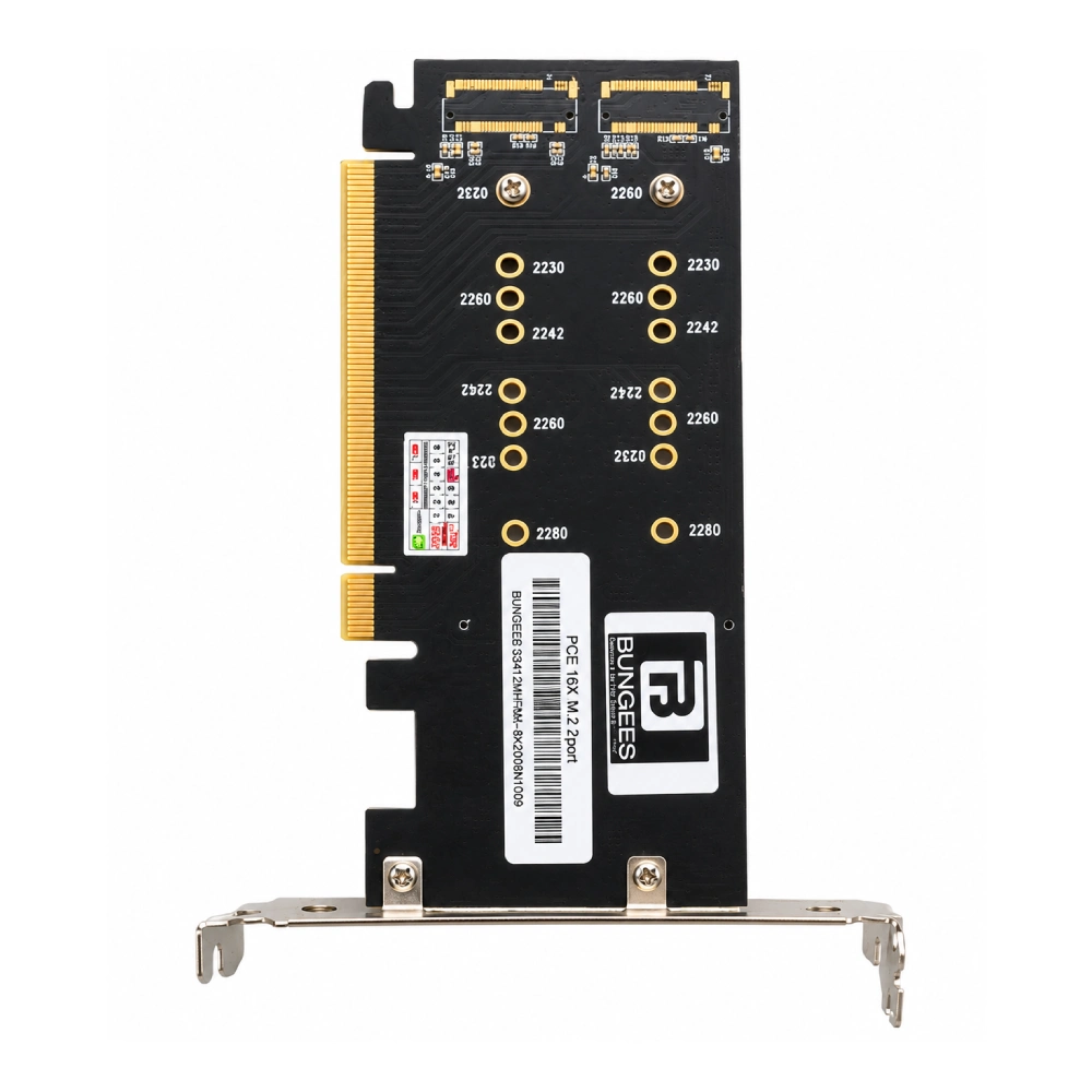 BUNGEES PCI EXPRESS 16X 2 PORT M.2 Add On Card view 2